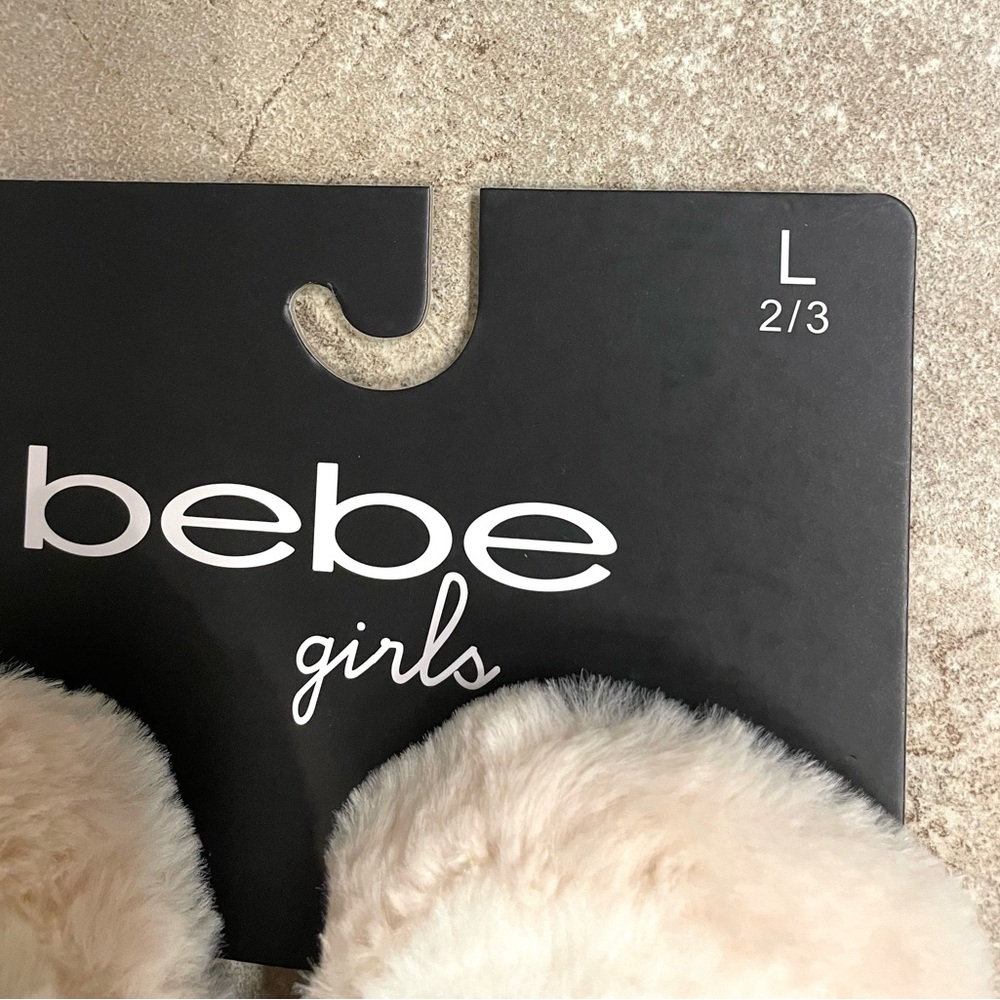 Bebe Girls Cream Fuzzy Slippers Bundle - Picture 5 of 7